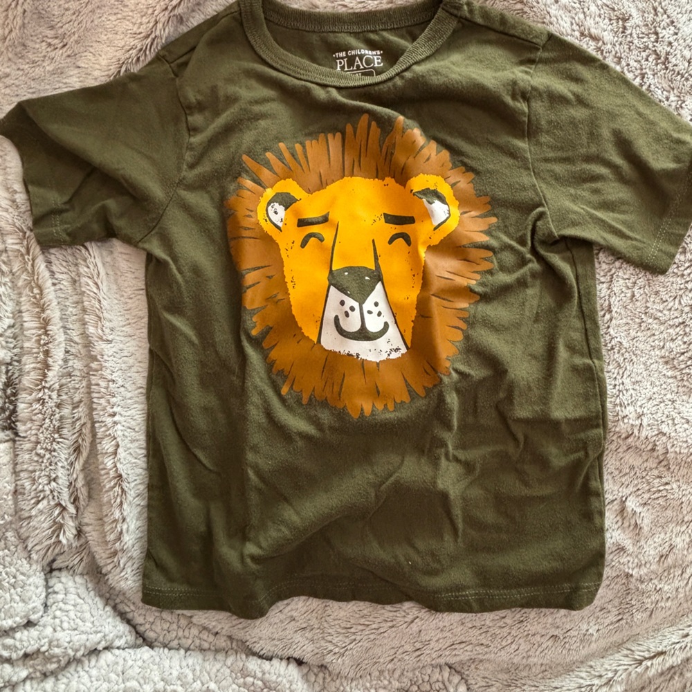 The Children's Place Olive Green Lion Tee